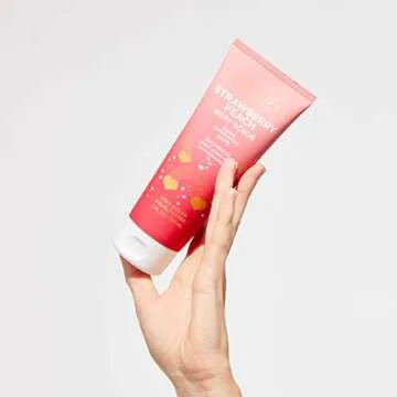 Pacifica Strawberry Peach Body Scrub, Gently Exfoliates & Polishes Dead Skin, For All Skin Types, Ven & Cruelty-Free, 6 Fl Oz