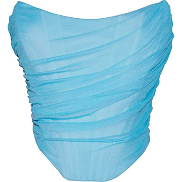 MOALLUOM Mesh Corset Crop Top for Elegant Style