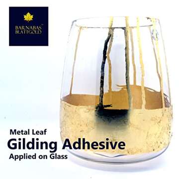 Barnabas Blattgold: Gold Leaf Gilding Adhesive 120ml - Gilding Adhesive for Gold Foil Sheets, Gold Leaf Sheets for Art, Gold Leaf Plating