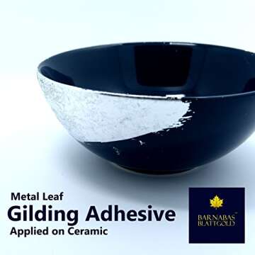 Barnabas Blattgold: Gold Leaf Gilding Adhesive 120ml - Gilding Adhesive for Gold Foil Sheets, Gold Leaf Sheets for Art, Gold Leaf Plating