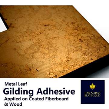 Barnabas Blattgold: Gold Leaf Gilding Adhesive 120ml - Gilding Adhesive for Gold Foil Sheets, Gold Leaf Sheets for Art, Gold Leaf Plating