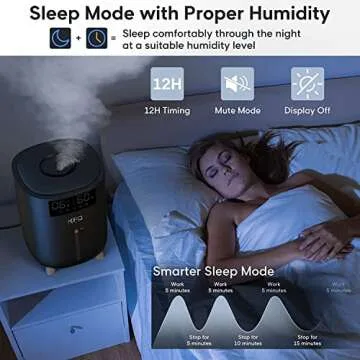 Humidifiers for Bedroom Large Room - Smart 8L Top Fill Cool Mist Humidifiers for Home, Nursery, Baby, Plant with Essential Oil Diffuser, Ultrasonic Air Humidifier with Adjustable 360° Rotation Nozzle