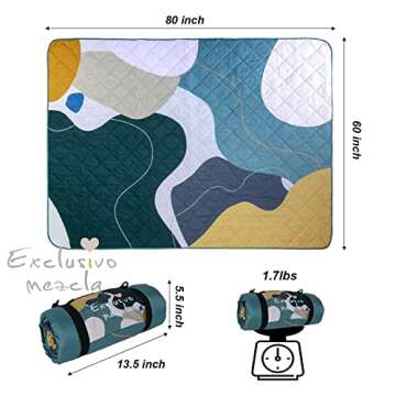 Exclusivo Mezcla Waterproof Picnic Blankets 3-Layer 60x80 INCH Large Sandproof Beach Blanket Foldabl...