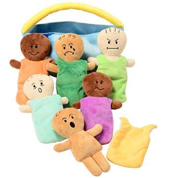 Constructive Playthings 6-Piece Expression Plush Baby Dolls Set for Social Emotional Learning, Plush...