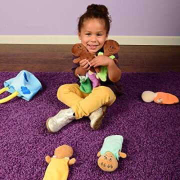 Constructive Playthings 6-Piece Expression Plush Baby Dolls Set for Social Emotional Learning, Plush Multicultural Sensory Cloth Babies Toy Set, Multicolor