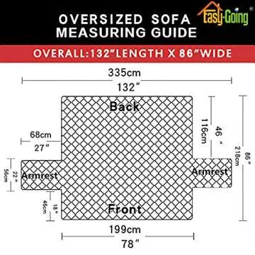 Easy-Going Reversible Oversized Couch Cover for 3 Cushion Couch Sofa Cover for Dogs Water Resistant Furniture Protector Cover with Foam Sticks for Pet (Oversized Sofa, Gray/Ivory)