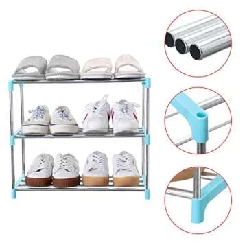 Jucaifu Stackable Small Shoe Rack for Efficient Storage