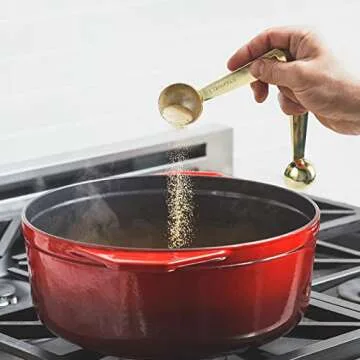 Gold Measuring Spoons Set - Heavy Duty 18/8 Stainless Steel