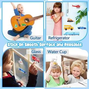 Reusable Travel Sticker Book for Toddlers - Vehicles