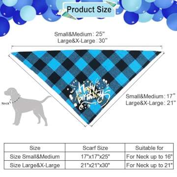 ADOGGYGO Dog Birthday Boy Bandana - Dog 1st Birthday Party Supplies - Dog 1st Birthday Hat Scarf Happy Birthday Banner Dog Boy First Birthday Outfit for Small Medium Dogs Pets (Small&Medium, Blue)