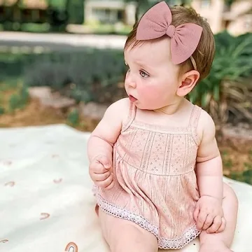 YanJie 4.5" Nylon Bow Headbands - 10-Pack for Girls