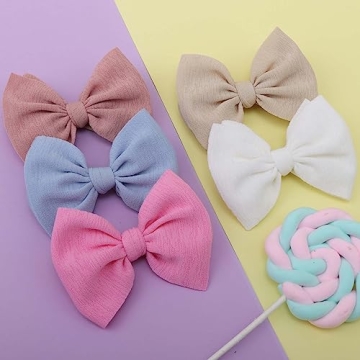 YanJie 4.5" Nylon Bow Headbands - 10-Pack for Girls