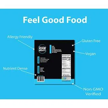 Raw Wraps, Gluten Free, Paleo, and Keto Friendly, Shelf Stable, 6 Tacos per Pack , Vegan, Non-GMO, No Added Salt or Sugar, Yeast Free, Low Carb Tortilla Wraps, Spinach Flavor