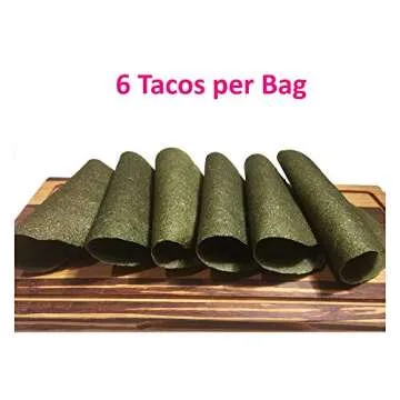 Raw Wraps, Gluten Free, Paleo, and Keto Friendly, Shelf Stable, 6 Tacos per Pack , Vegan, Non-GMO, No Added Salt or Sugar, Yeast Free, Low Carb Tortilla Wraps, Spinach Flavor
