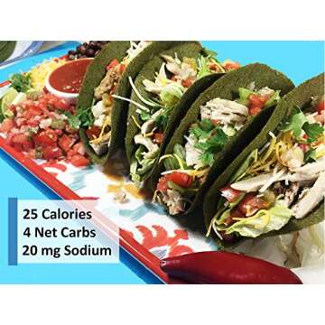 Raw Wraps, Gluten Free, Paleo, and Keto Friendly, Shelf Stable, 6 Tacos per Pack , Vegan, Non-GMO, No Added Salt or Sugar, Yeast Free, Low Carb Tortilla Wraps, Spinach Flavor
