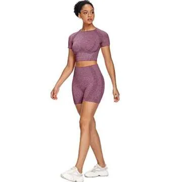 Sytiz Seamless Yoga Outfits Set – Crop Top & Shorts