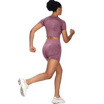 Sytiz Seamless Yoga Outfits Set – Crop Top & Shorts