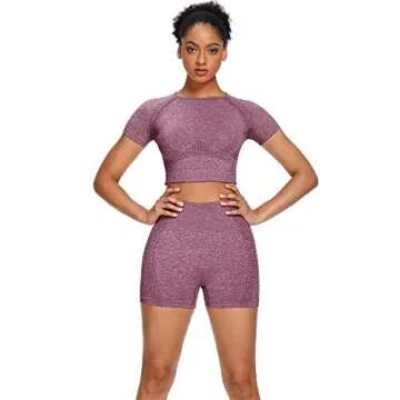Sytiz Seamless Yoga Outfits Set – Crop Top & Shorts