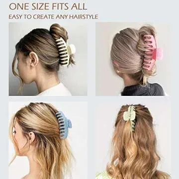 12 Pack Large Hair Claw Clips for Thick & Thin Hair