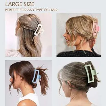 12 Pack Large Hair Claw Clips for Thick & Thin Hair