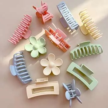 12 Pack Large Hair Claw Clips for Thick & Thin Hair