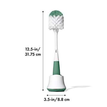 OXO Tot Bottle Brush with Nipple Cleaner and Stand in Sage - Easy Storage and Cleaning
