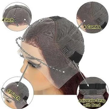 StarXiu 26 Inch 13x4 Burgundy Deep Wave Lace Front Wigs Human Hair Pre Plucked with Baby Hair 180% Density 99J HD Transparent Lace Frontal Wigs Human Hair Red Wig Glueless Human Hair Wigs for Women