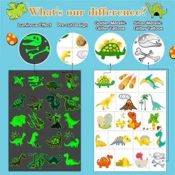 Amazing Leesgel Dinosaur Temporary Tattoos for Kids