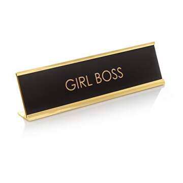 Girl Boss Novelty Nameplate Desk Sign for Confident Women