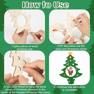 Fennoral Christmas Craft Kit for Kids - DIY Wooden Ornaments