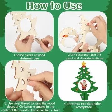 Fennoral Christmas Craft Kit for Kids - DIY Wooden Ornaments