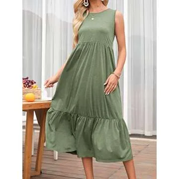 ANRABESS Summer Sundress with Pockets and Flowy Design