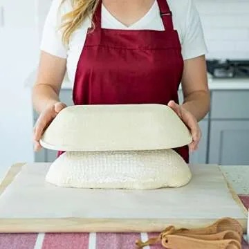 Bulka Large Oval 1kg Waffle Banneton Bread Proofing Basket Pressed Wood Pulp, Sourdough Proofing Basket – Non-Stick Brotform Sourdough Bread Baking Supplies, Made in Germany.