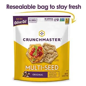 Crunchmaster Multi-Seed Crackers, Original, 4 Ounce - Healthy Snack