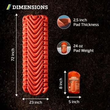 KLYMIT Insulated Static V Sleeping Pad for Outdoor Comfort
