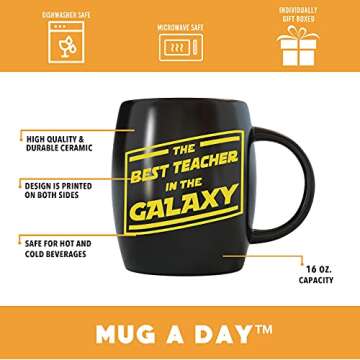 16oz Best Teacher Galaxy Funny Unique Teacher Appreciation Gifts Teachers from Student - Christmas Holiday Gifts for Preschool Teachers for Men Women Assistant Aide Educator Para from Parent Student