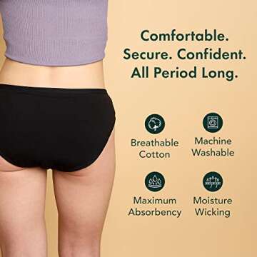 Rael Period Underwear - Comfortable and Absorbent Bikini