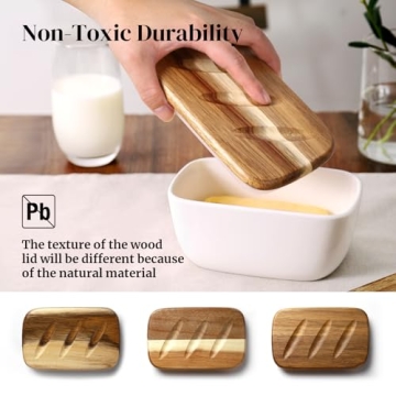 DOWAN Ceramic Butter Dish - Holds Up to 3 Sticks