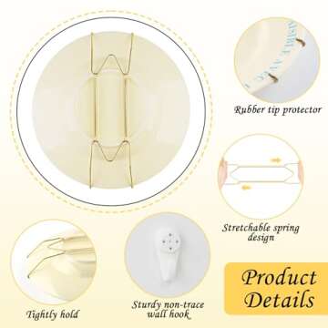 3 Pieces Plate Hangers for Wall, 6/8/10 Inch Plate Hangers, Stainless Steel Invisible Wire Heavy Duty Plate Holder with 3 Pack Wall Hooks, For 5 to 10.5 Inch Decorative Antique Plates Arts