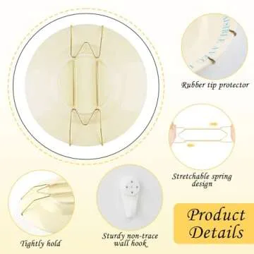 3 Pieces Plate Hangers for Wall, 6/8/10 Inch Plate Hangers, Stainless Steel Invisible Wire Heavy Duty Plate Holder with 3 Pack Wall Hooks, For 5 to 10.5 Inch Decorative Antique Plates Arts