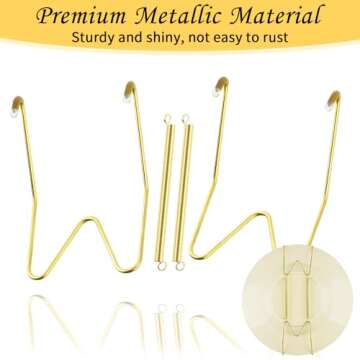 3 Pieces Plate Hangers for Wall, 6/8/10 Inch Plate Hangers, Stainless Steel Invisible Wire Heavy Duty Plate Holder with 3 Pack Wall Hooks, For 5 to 10.5 Inch Decorative Antique Plates Arts