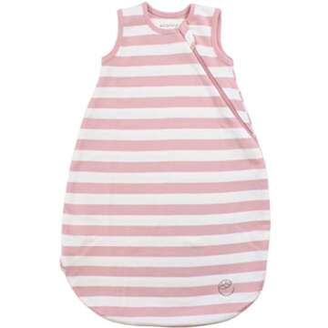 Ecolino Organic Cotton Baby Sleep Sack - 2-Way Zipper Baby Wearable Blanket - Infant Sleeping Bag Sack - 6-18 Months - Blush