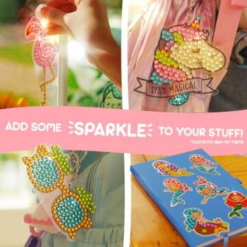 Blue Squid Diamond Art Kits for Kids – Fun & Easy DIY 5D Gem Art Gift Set for Keychains, Stickers,...