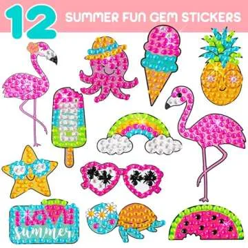 Blue Squid Diamond Art Kits for Kids – Fun & Easy DIY 5D Gem Art Gift Set for Keychains, Stickers, Sun Catchers - Diamond Painting Arts & Crafts Kit for Kids, Girls, Boys Ages 6 7 8 9 10 11 12