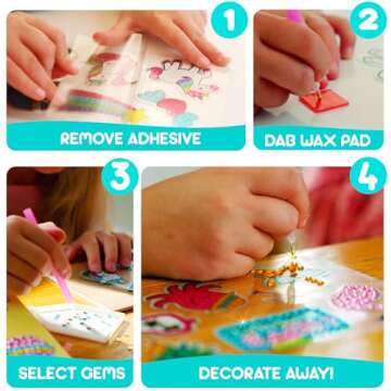 Blue Squid Diamond Art Kits for Kids – Fun & Easy DIY 5D Gem Art Gift Set for Keychains, Stickers, Sun Catchers - Diamond Painting Arts & Crafts Kit for Kids, Girls, Boys Ages 6 7 8 9 10 11 12