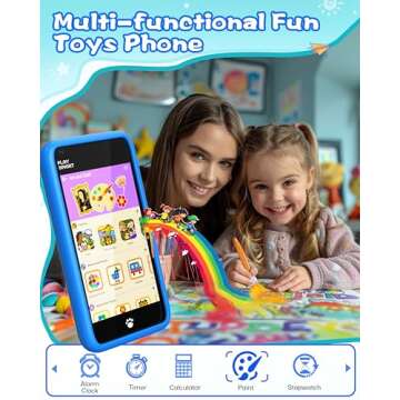 MOMILLA Kids Toys Smart Phone, 3.97" Touchscreen Kids Phone,16GB Toddler Learning Toys with Games, Front Camera, Boys Girls Toys, Birthday Gifts for Kids Age 3 4 5 6 7 8 9 Year Old