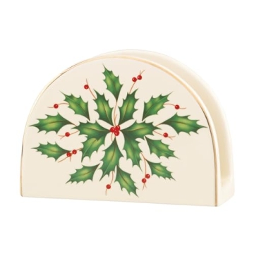 Lenox Ivory Porcelain Cocktails Napkin Holder for Holiday Hosting
