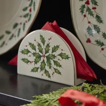 Elegant Lenox Ivory Napkin Holder for Holiday Hosting