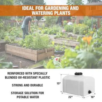 RomoTech 82123889 Polyethylene Domed Reservoir Water Tank, 16 gallon, Made In The USA Poly Tank For Water and Non-Flammable Liquids, Rust and Corrosion Proof
