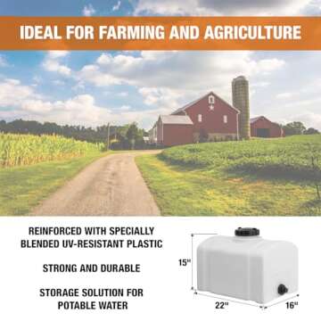 RomoTech 82123889 Polyethylene Domed Reservoir Water Tank, 16 gallon, Made In The USA Poly Tank For Water and Non-Flammable Liquids, Rust and Corrosion Proof